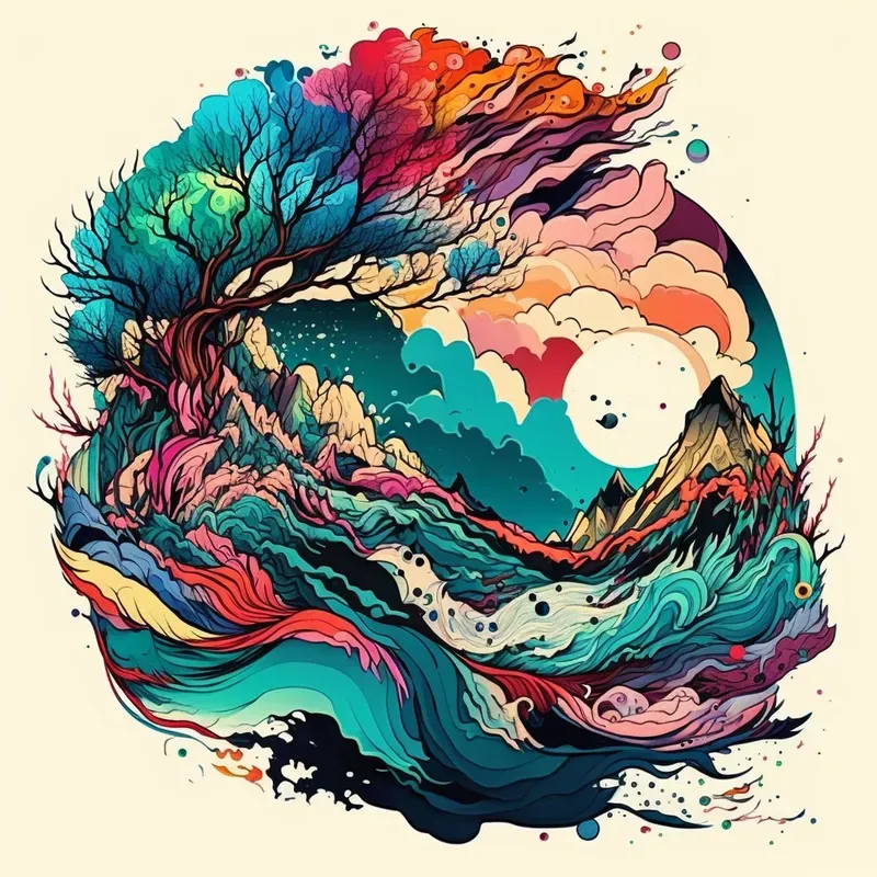 Detailed Abstract Expression Paintings
