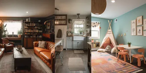Wood Neutral Interiors Designs generated by midjourney