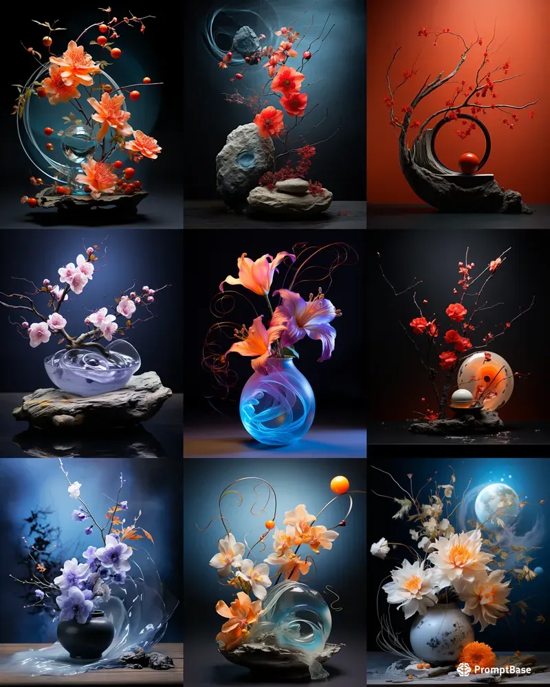 Ikebana Flower Arrangements