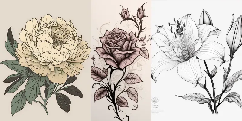 Floral Tattoo Templates generated by undefined