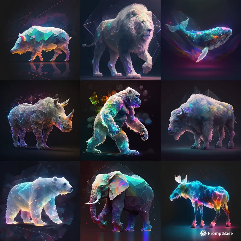 Unique Glowing Neon Animals