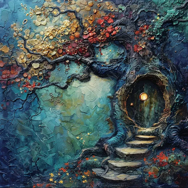 Oil Painting Enchanted Forest Art