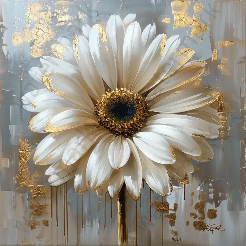 Gold Elegant Oil Paintings On Canvas