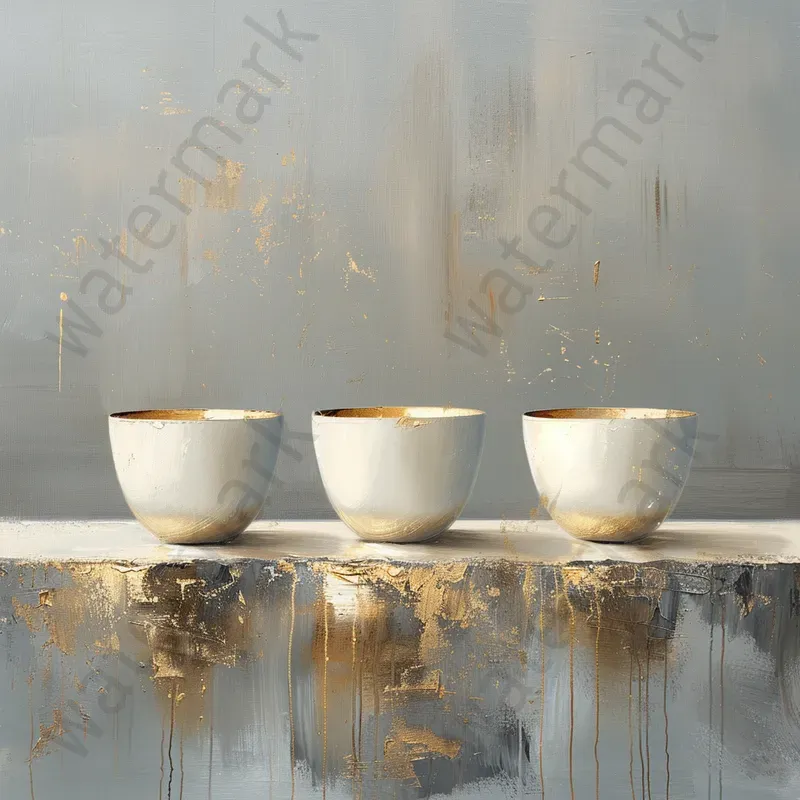 Gold Elegant Oil Paintings On Canvas
