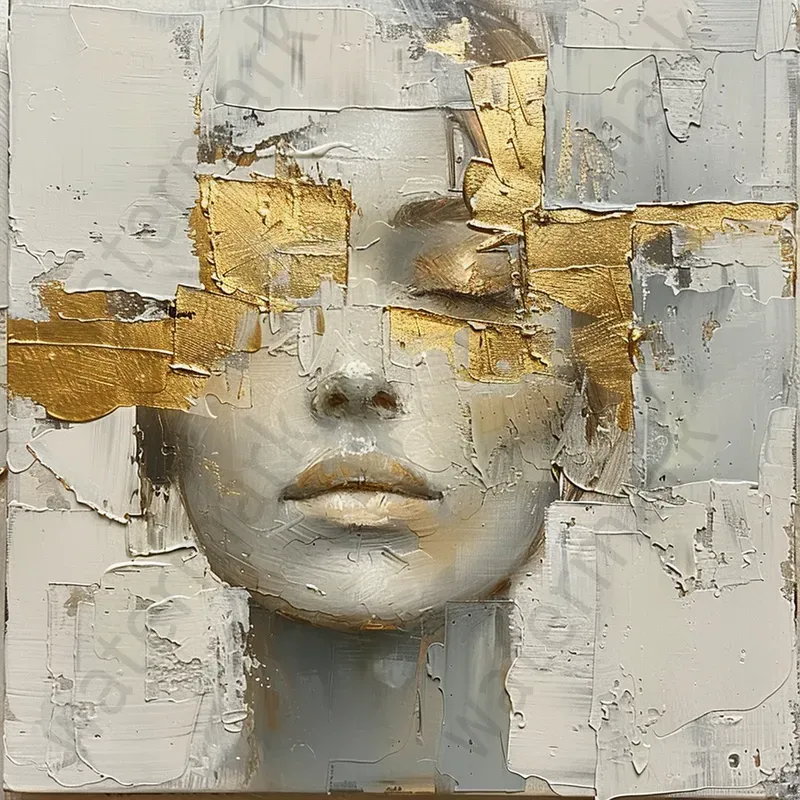 Gold Elegant Oil Paintings On Canvas