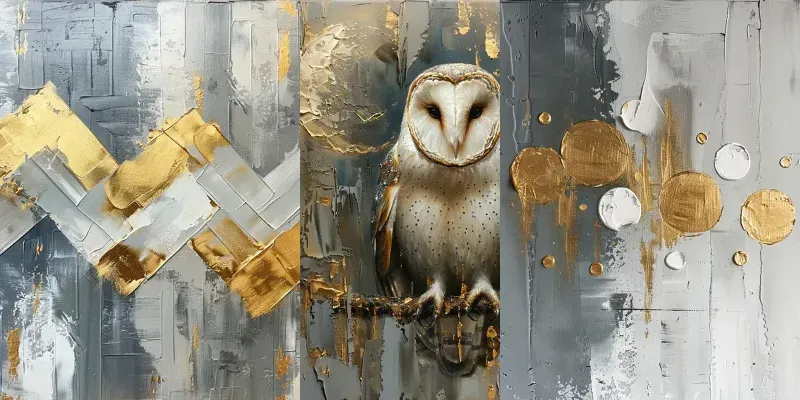Gold Elegant Oil Paintings On Canvas generated by undefined