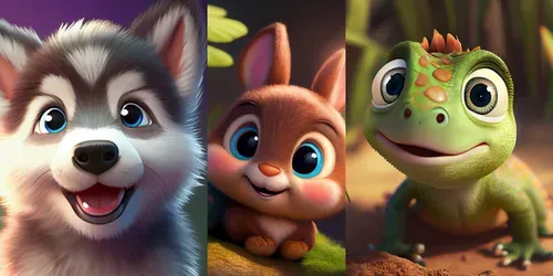 Adorable Animal Characters generated by midjourney
