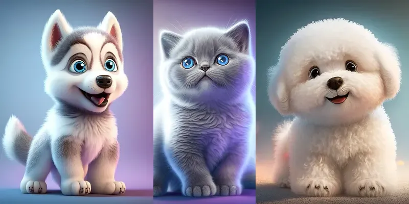Extremely Adorable Dogs And Cats generated by undefined