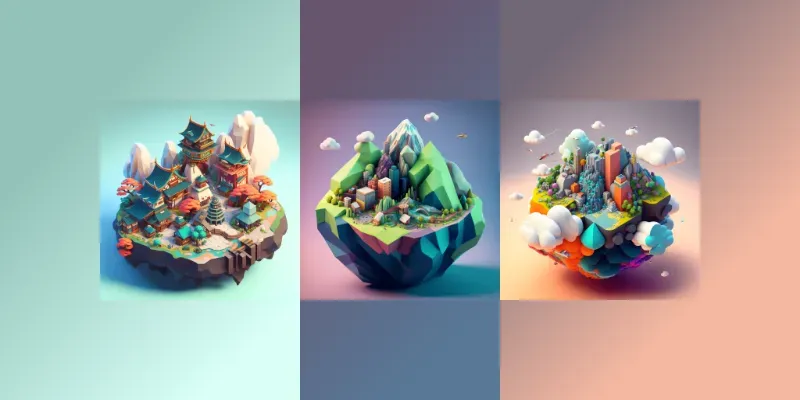 Cute Isometric Floating Cities generated by undefined