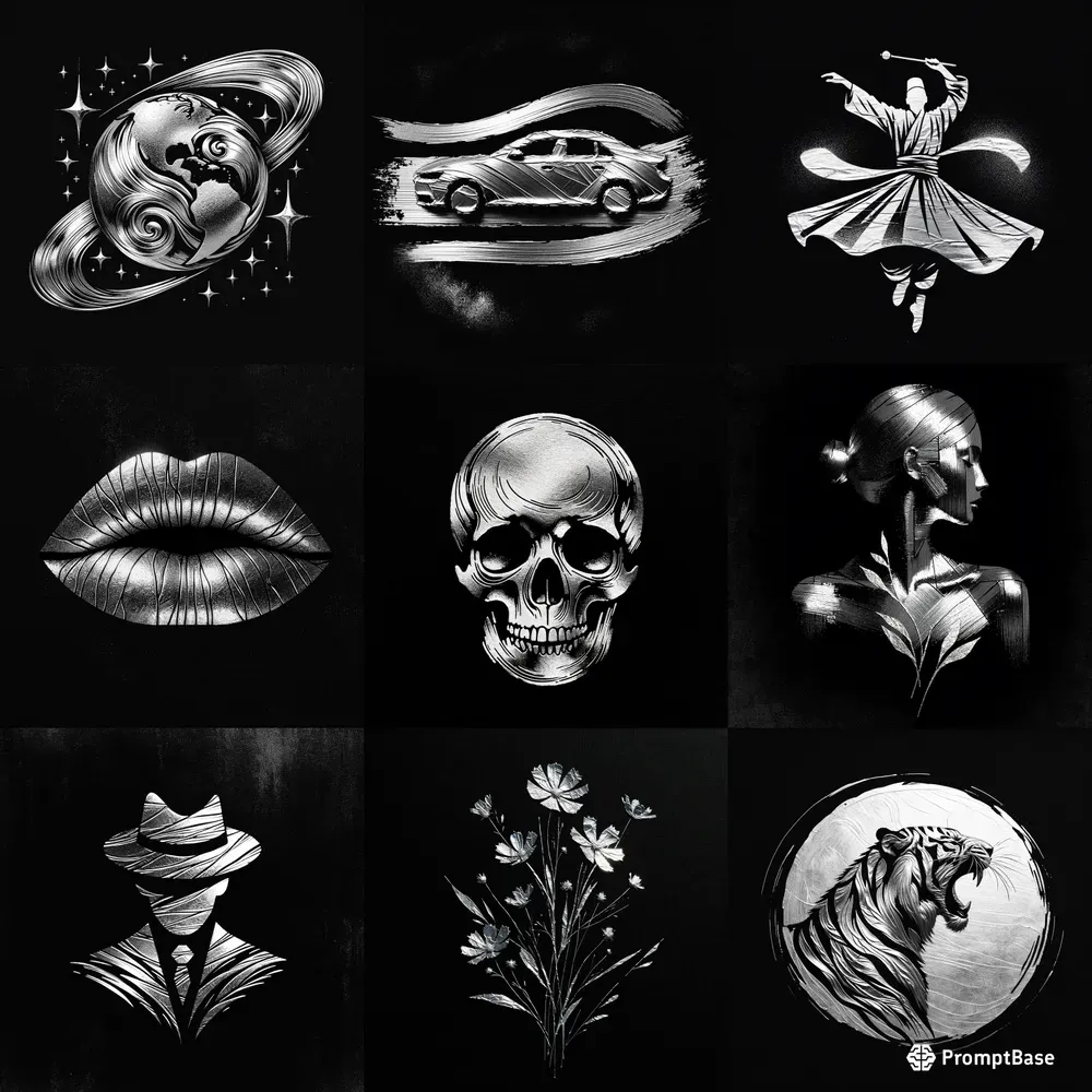 Silver Metallic Kintsugi Minimal Art