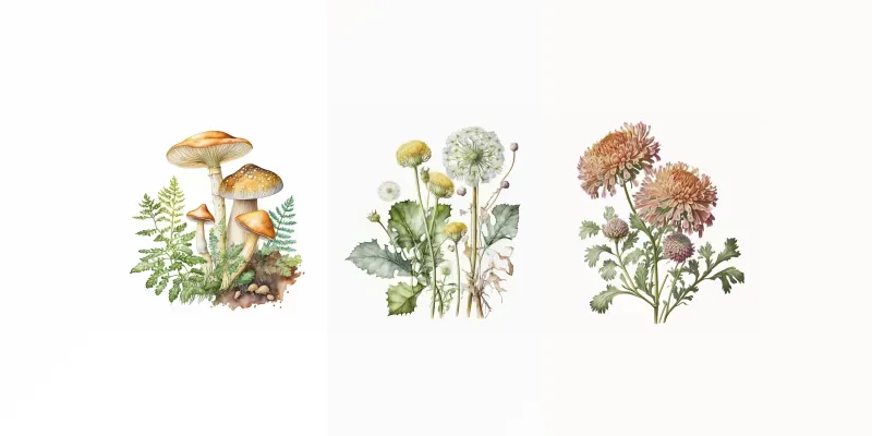Botanical Watercolor Illustrations generated by undefined