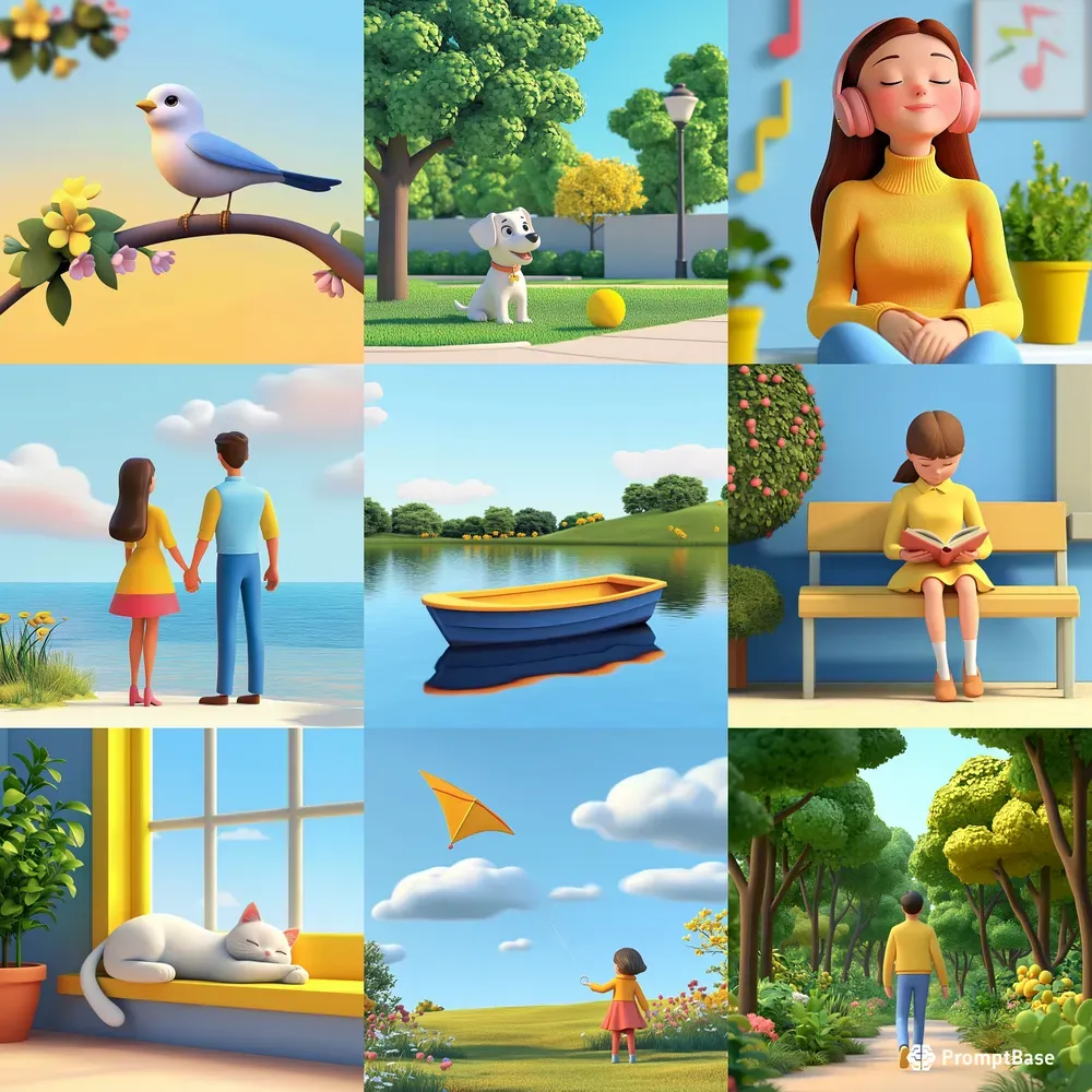 Serene Minimalist 3D Illustrations