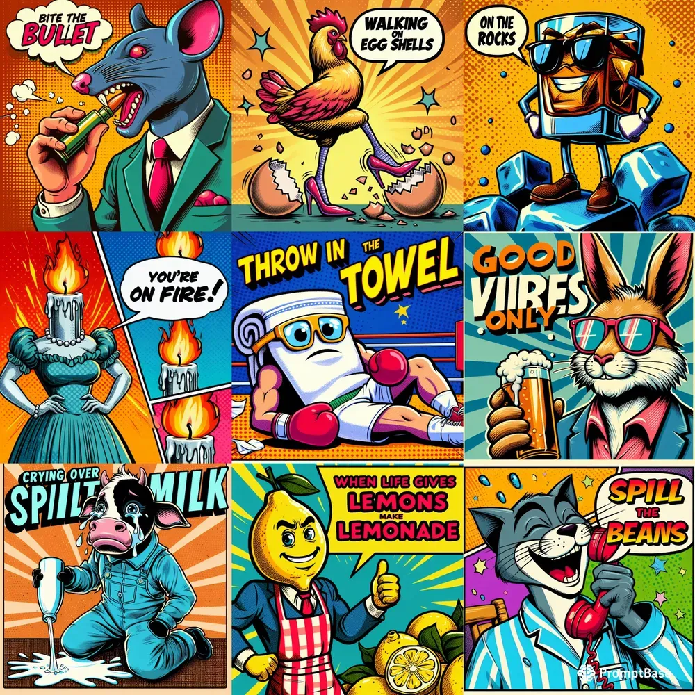 Funny Pop Art Illustrations With Text
