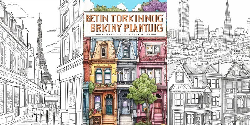 Adult Colouring Books And Cover Cities generated by undefined