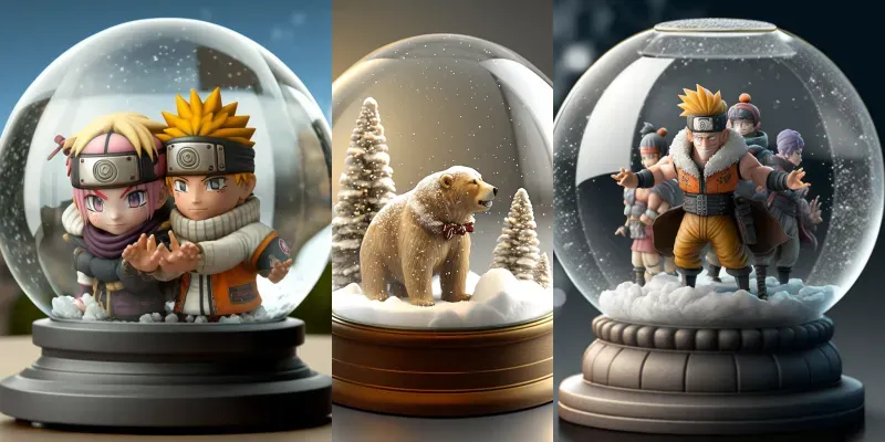 Realistic Snow Globes generated by undefined