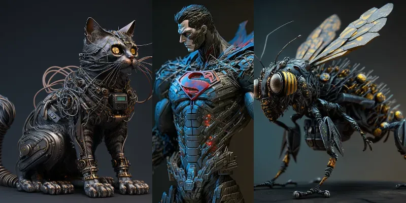 Sifi-noir Sculptures generated by undefined