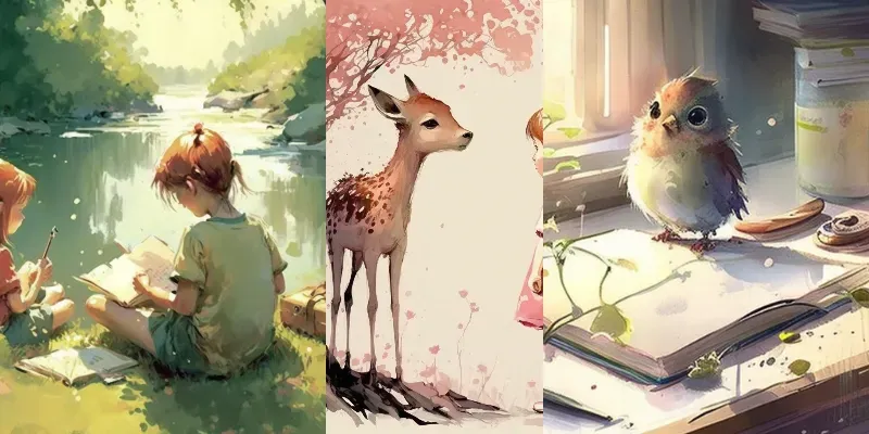 Watercolour Children Book Illustrations generated by undefined