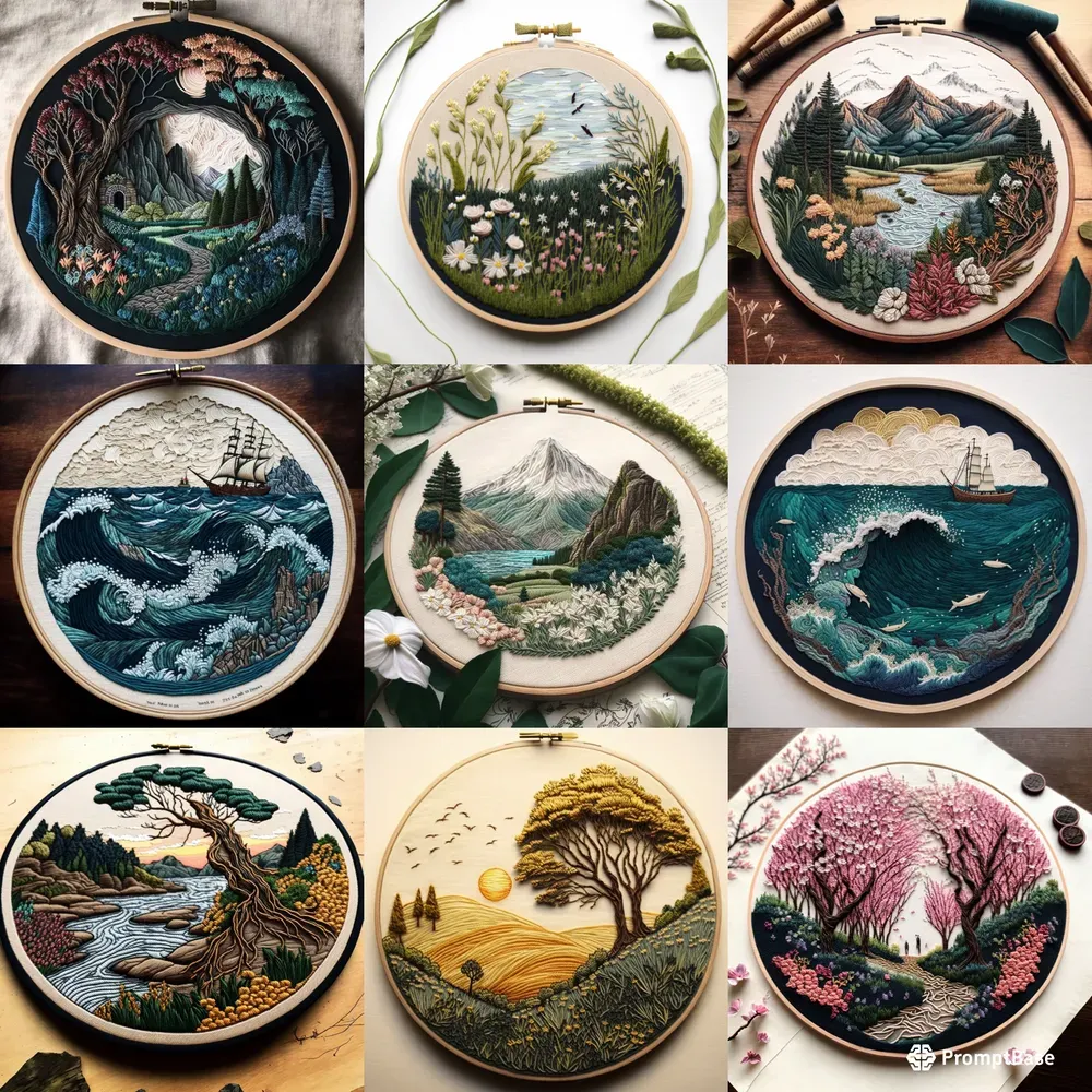 Embroidered Illustrations