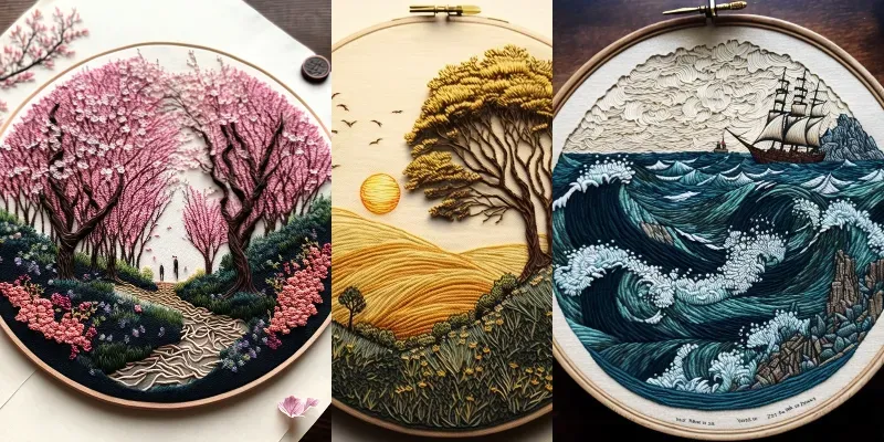 Embroidered Illustrations generated by undefined