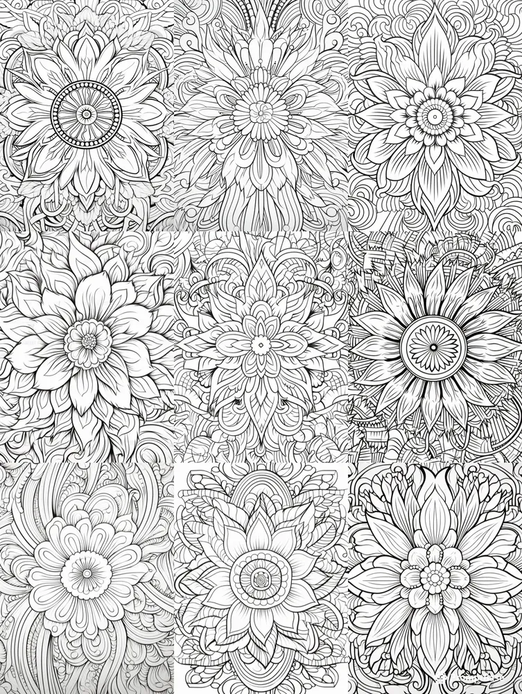 Mandala Zentangle Pattern Coloring Pages