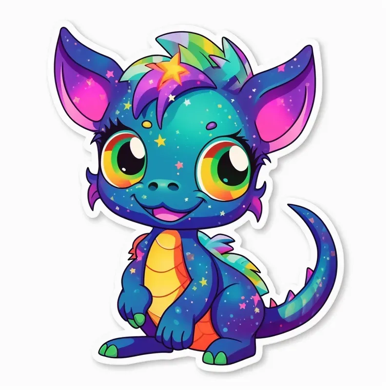 Lisa Frank Galaxy Styled Stickers