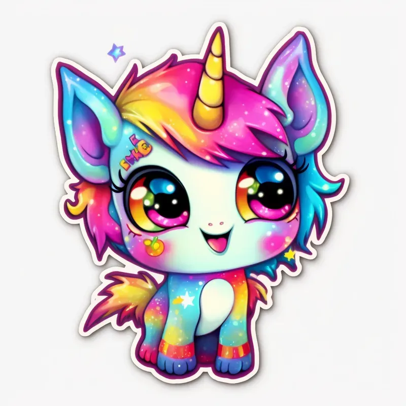 Lisa Frank Galaxy Styled Stickers