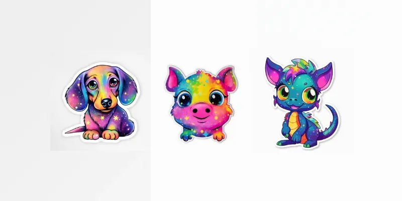 Lisa Frank Galaxy Styled Stickers generated by undefined