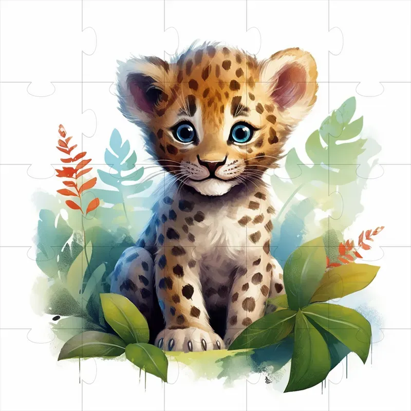 Cute Animals Watercolor Style Hq