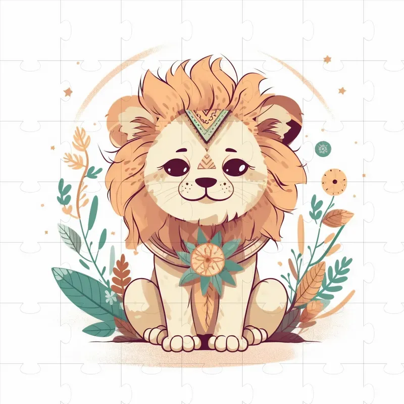 Cute Animals Boho Clipart Style