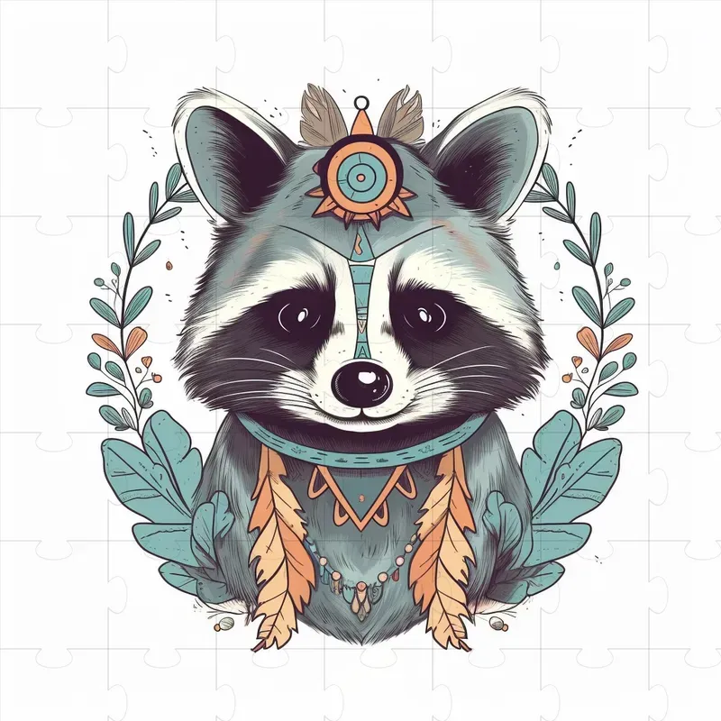 Cute Animals Boho Clipart Style