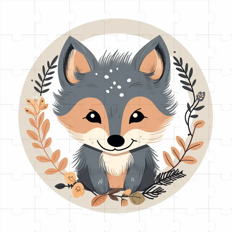 Cute Animals Boho Clipart Style