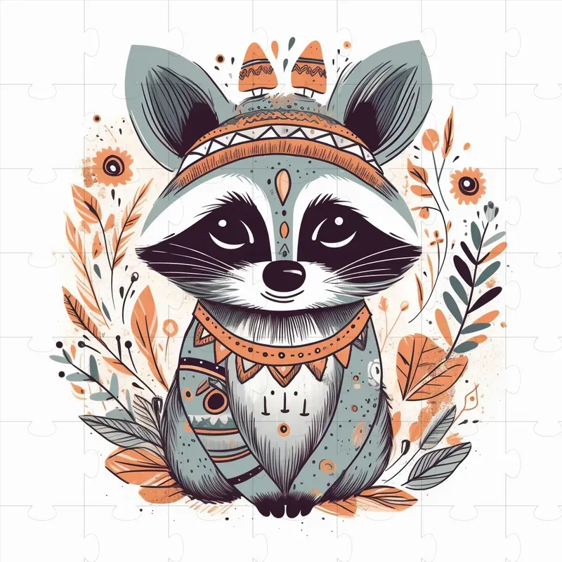 Cute Animals Boho Clipart Style