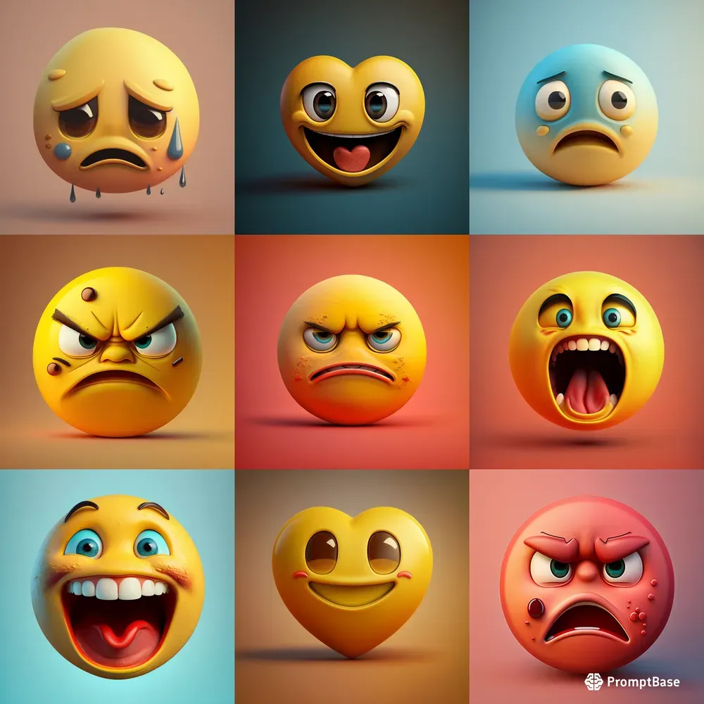 Ultra Expressive Emoji 3D Funky Faces