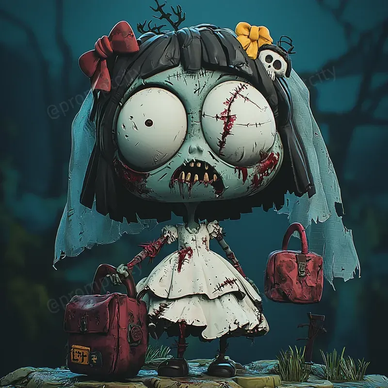 Creepy Vinyl Art In Horror Style