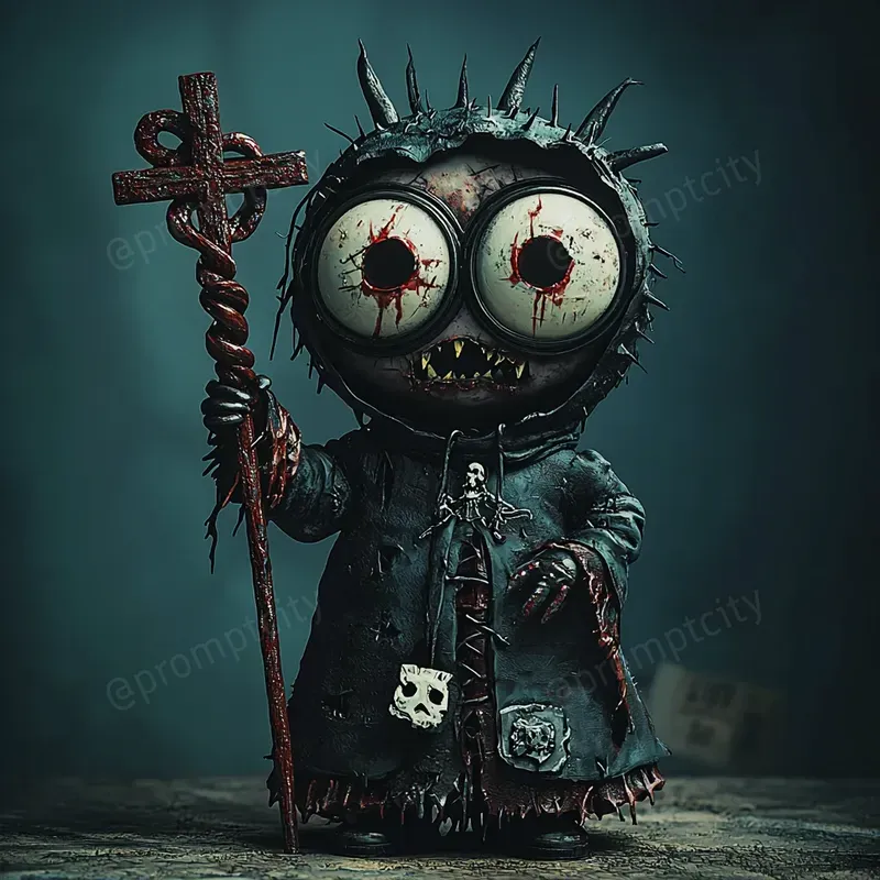 Creepy Vinyl Art In Horror Style