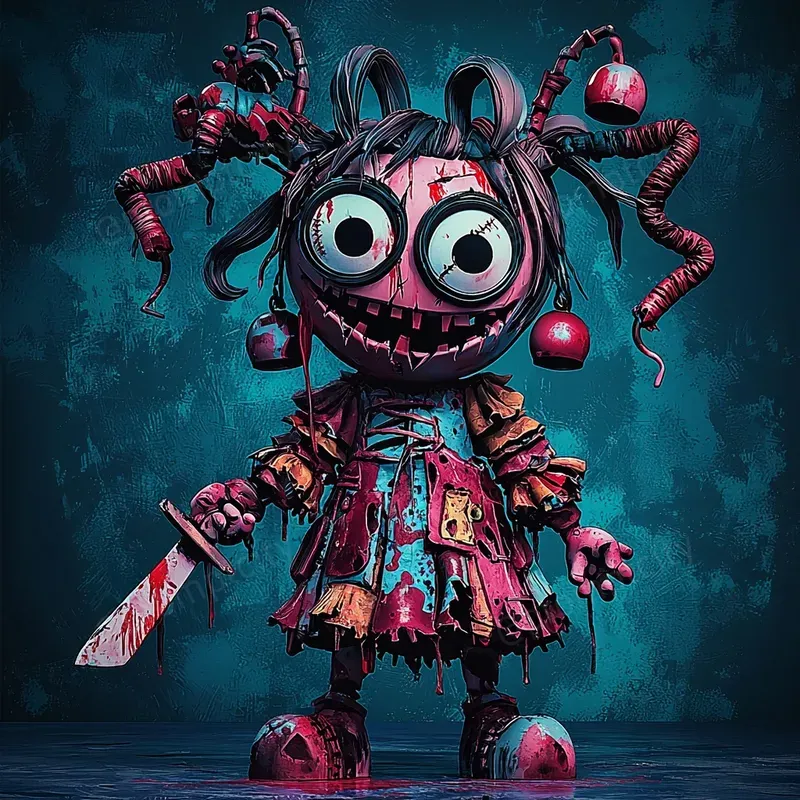 Creepy Vinyl Art In Horror Style