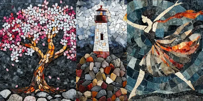 Natural Stone Mosaic Art generated by undefined