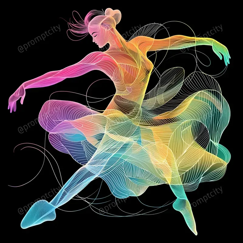 Modern Abstract Fluid Line Art