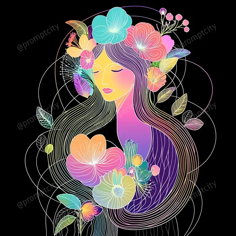 Modern Abstract Fluid Line Art