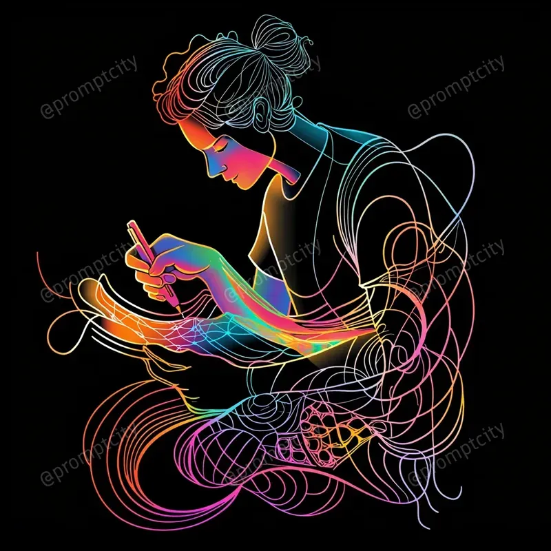 Modern Abstract Fluid Line Art