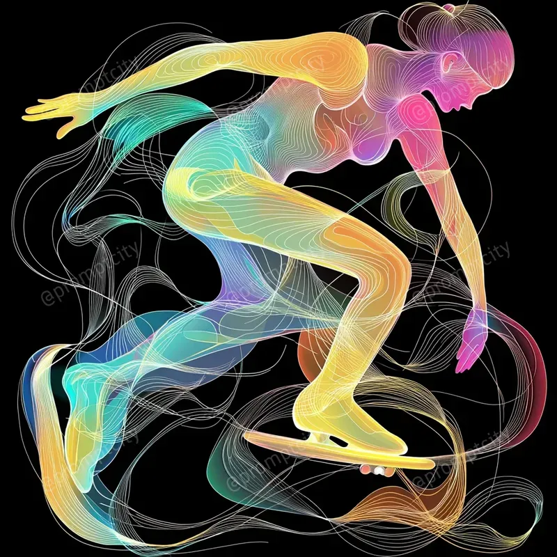 Modern Abstract Fluid Line Art