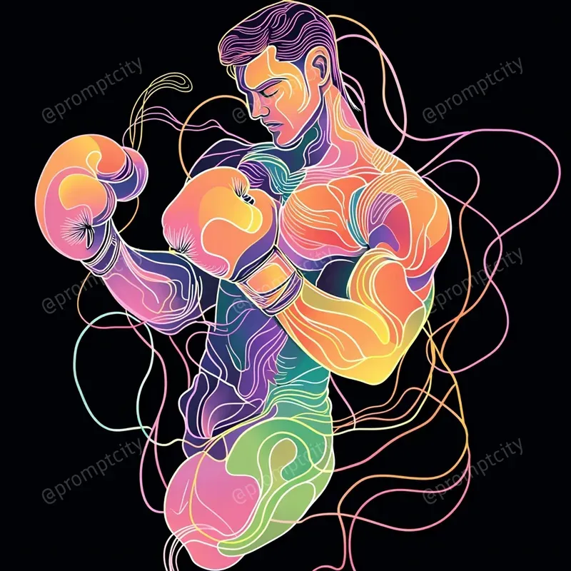 Modern Abstract Fluid Line Art