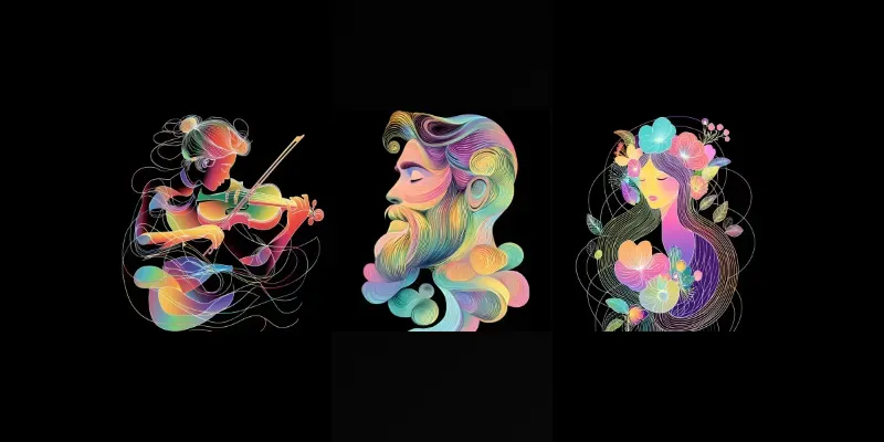 Modern Abstract Fluid Line Art generated by undefined