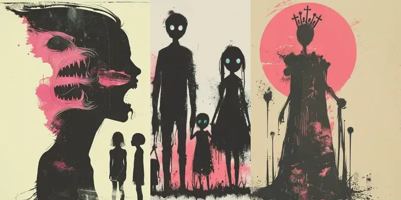 Uncanny Hand Drawn Macabre Cover Art generated by undefined