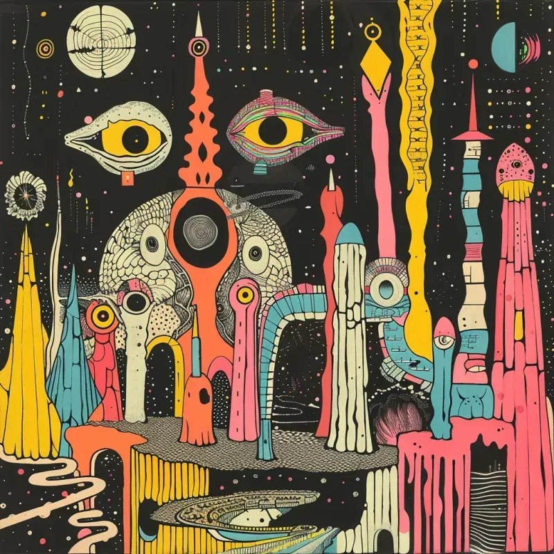 Detailed Vintage Vinyl Album Cover Art