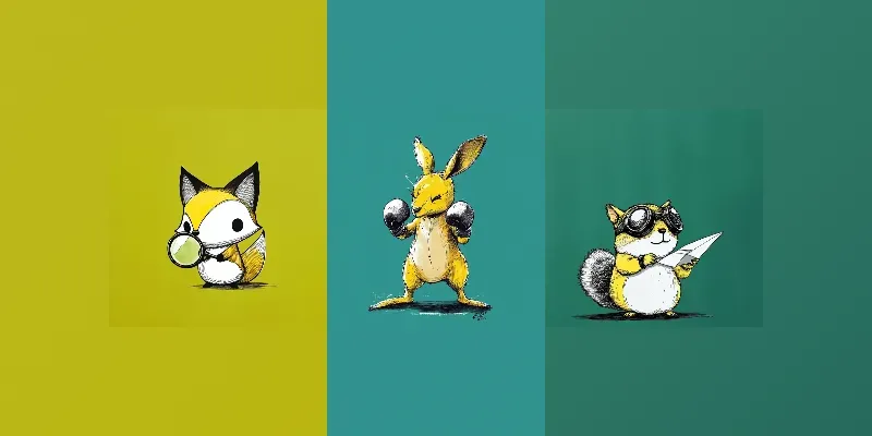 Simplified Cartoon Character Doodles generated by undefined