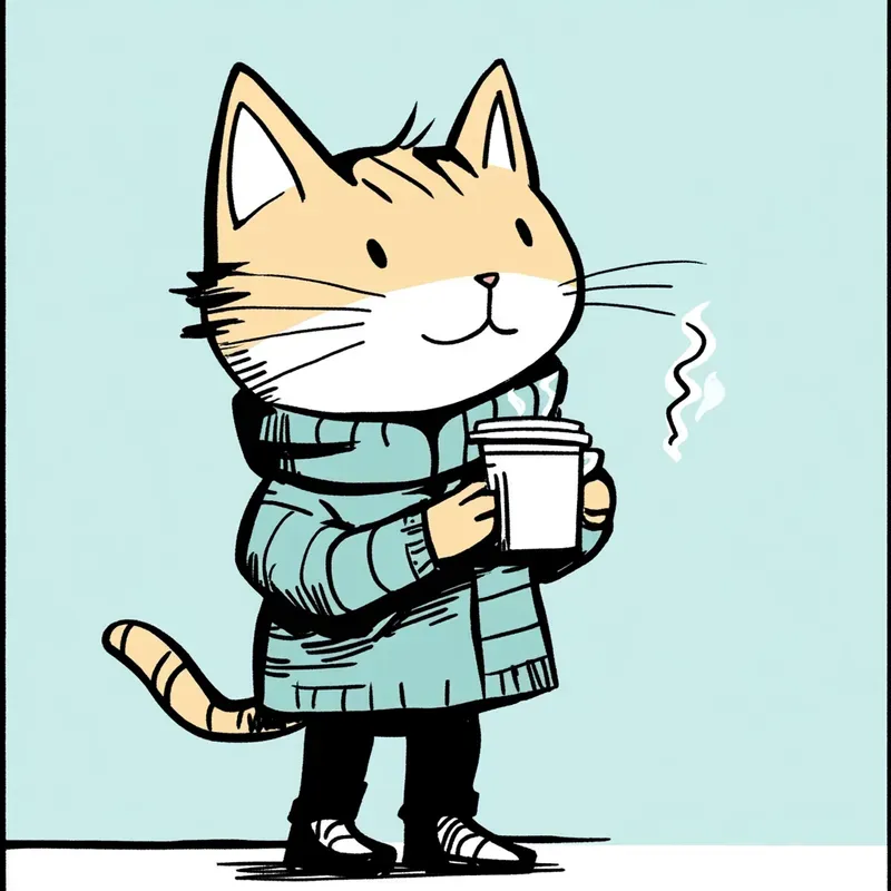 Playful Minimalist Cartoon Characters With