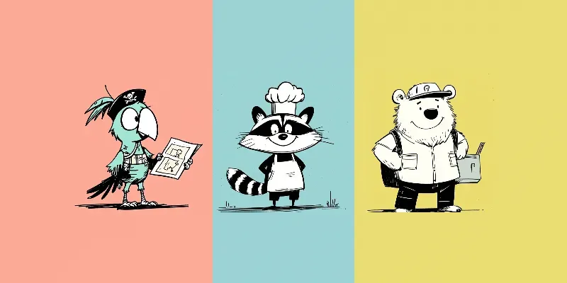 Playful Minimalist Cartoon Characters With generated by undefined