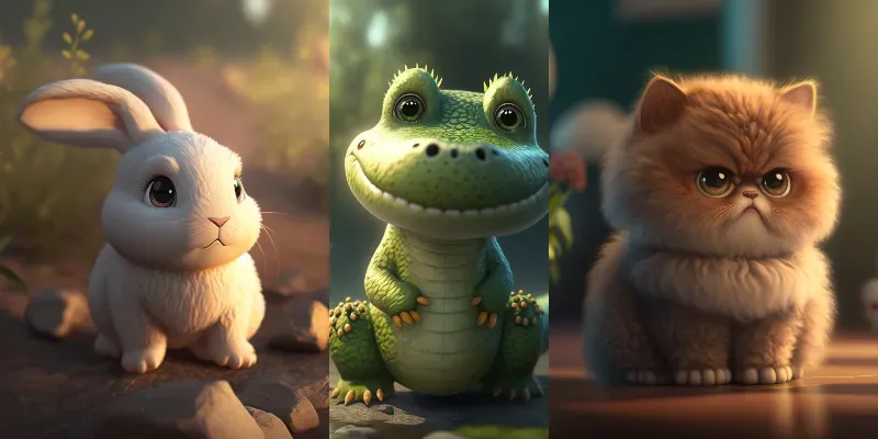 Cutesy Animal Characters generated by undefined