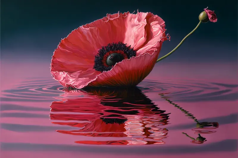 Flower Water Reflections